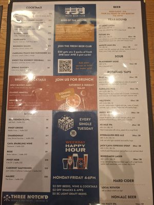 Menu photo 1 Three Notch'd Greenville, SC Menu photo 1 Three Notch'd Greenville, SC