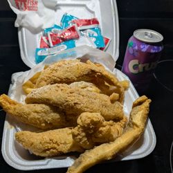 J J Fish & Chicken - Fish Combo With Can Soda.