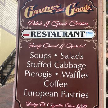 Gaufre's & Goods - Outdoor sign - Greek Near Me - St. Augustine, Florida