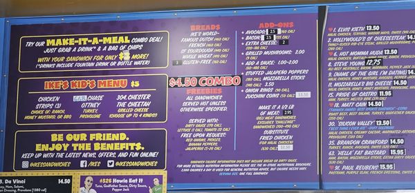 Menu photo 1 Ike's Love & Sandwiches Mountain View, CA Menu photo 1 Ike's Love & Sandwiches Mountain View, CA