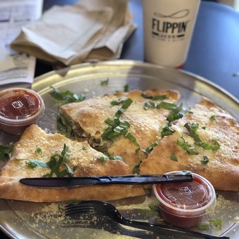 Flippin' Pizza - Brooklyn Calzone (and my drink). - Pizza Near Me - San Diego, California Flippin' Pizza - Brooklyn Calzone (and my drink). - Pizza Near Me - San Diego, California