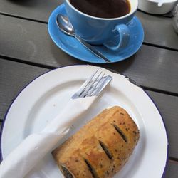 Dukes Coffee Company - Americano and Black Pudding Sausage Roll