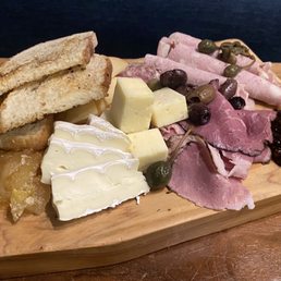 Charcuterie board. The toast was great with this we almost finished the whole thing.