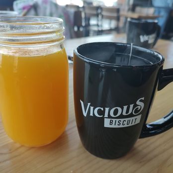 Vicious Biscuit - hot tea and freshly squeezed OJ - Breakfast & Brunch Near Me - Fishers, Indiana Vicious Biscuit - hot tea and freshly squeezed OJ - Breakfast & Brunch Near Me - Fishers, Indiana