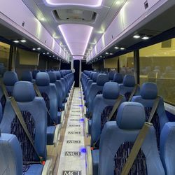 Team Johnson Limo - Charter Bus interior