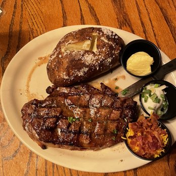 Magic Time Machine - Sirloin was delicious according to husband. Can't mess up a baked potato. - American Near Me - San Antonio, Texas Magic Time Machine - Sirloin was delicious according to husband. Can't mess up a baked potato. - American Near Me - San Antonio, Texas