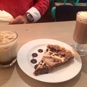 Gala Cafe & Bakery - Fudge tart is heavenly warmed up. The Dude is on the left and Nutty Irish on the right (subbed hot chocolate for the coffee). - Desserts Near Me - Mount Pleasant, South Carolina