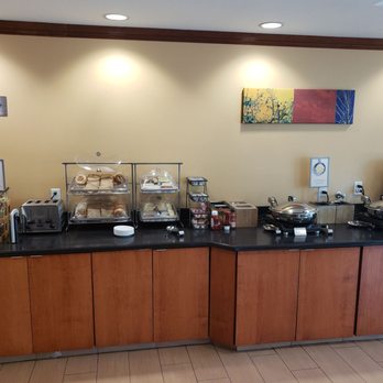 Fairfield Inn & Suites Phoenix Midtown - Wide shot of the breakfast bar. - Hotels Near Me - Phoenix, Arizona