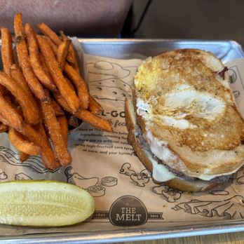 The Melt - Patty Melt with egg and sweet potato fries - Sandwiches Near Me - Phoenix, Arizona The Melt - Patty Melt with egg and sweet potato fries - Sandwiches Near Me - Phoenix, Arizona