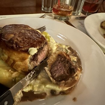 Aperitif Bistro Wine Bar - Cutting into my delicious beef Wellington. - French Near Me - Rockville Centre, New York Aperitif Bistro Wine Bar - Cutting into my delicious beef Wellington. - French Near Me - Rockville Centre, New York