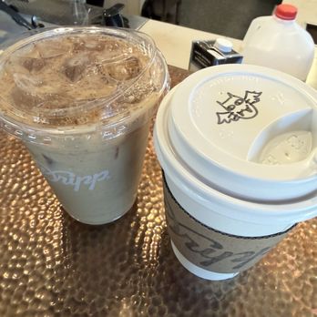 Dripp - Spanish latte and coffee (love the bat) - Coffee & Tea Near Me - Fullerton, California