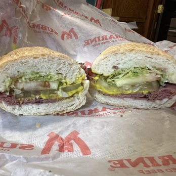 Mr Submarine - Regular pastrami hot with everything (- onions) + pickles - Sandwiches Near Me - Midlothian, Illinois Mr Submarine - Regular pastrami hot with everything (- onions) + pickles - Sandwiches Near Me - Midlothian, Illinois