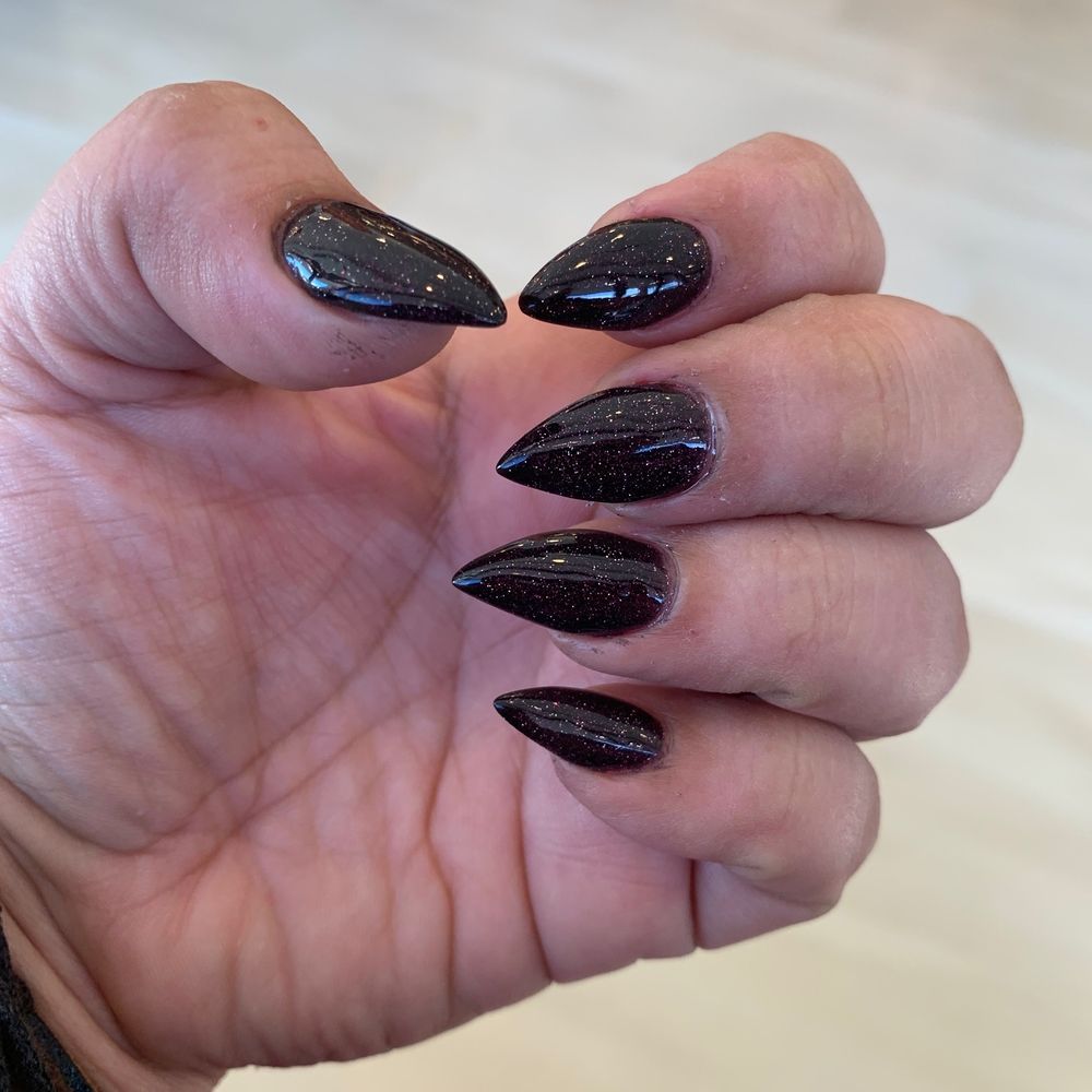 Cinderella Nails and Spa - Acrylic nails, stiletto, Dark Souls Color - Nail Salons Near Me - Houston, Texas