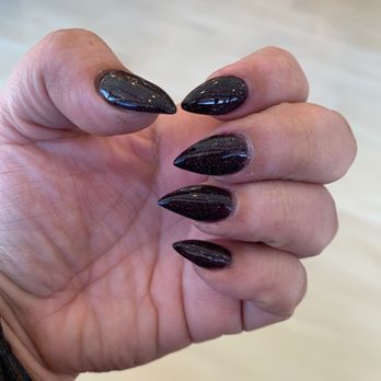 Cinderella Nails and Spa - Acrylic nails, stiletto, Dark Souls Color - Nail Salons Near Me - Houston, Texas