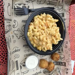 Classic Mac and Cheese and 3 Count Classic Mac Bites with ranch. Classic Mac and Cheese and 3 Count Classic Mac Bites with ranch.