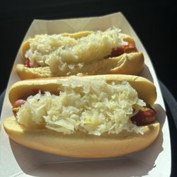 The Homedog - Ketchup, mustard, onion and kraut