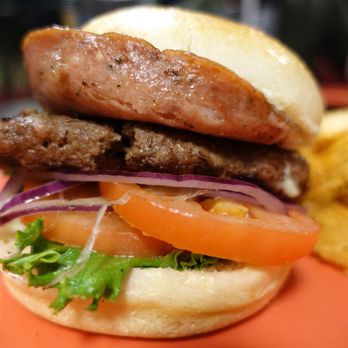 Klingers - Never a good sign when your "medium" burger arrives at the table, split down the middle! - Bars Near Me - Reading, Pennsylvania