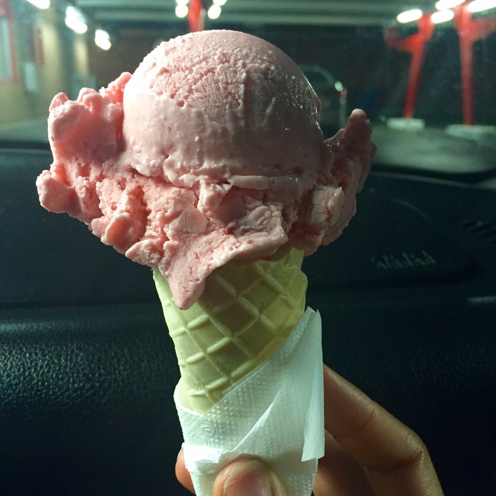 Doumar's Cones & Barbecue - Strawberry ice cream on waffle cone. - Barbeque Near Me - Norfolk, Virginia Doumar's Cones & Barbecue - Strawberry ice cream on waffle cone. - Barbeque Near Me - Norfolk, Virginia