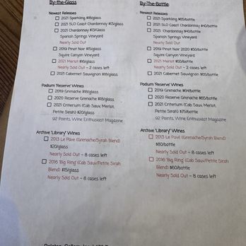 Peloton Cellars - Menu - Wineries Near Me - Avila Beach, California