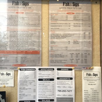 Fish and Sips - Menu - Fish & Chips Near Me - Collingwood, Ontario