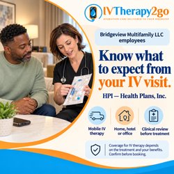 IVTherapy2go - #BridgeviewMultifamilyLLC employees with #HPI can check coverage & costs for their appointment #IVNearMe #InHomeIVTherapy #HealthInsurance