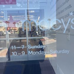 Macy's - Business hours as of 2024