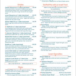 Levant Halal Mediterranean Cafe Cafe & Grill - Entrees, Plates, Bowls, Stuffed Pitas & Specialities