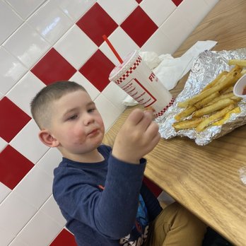 Five Guys - My little guy enjoying the fries - Burgers Near Me - Elkton, Maryland Five Guys - My little guy enjoying the fries - Burgers Near Me - Elkton, Maryland