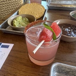 Watermelon mint margarita Salsa trio Watermelon mint margarita Salsa trio