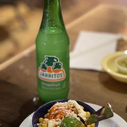 Great selection of Jarritos -- corn salad, I think canned corn, but still a nice side. Great selection of Jarritos -- corn salad, I think canned corn, but still a nice side.