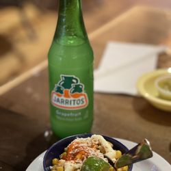 Sol Tacos & Tequila - Great selection of Jarritos -- corn salad, I think canned corn, but still a nice side.