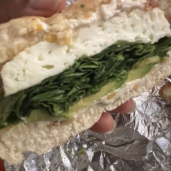 Bixby Joe - Plain bagel, bacon and cheddar cream cheese, sprouts, avocado, egg and spinach. - Coffee & Tea Near Me - Long Beach, California