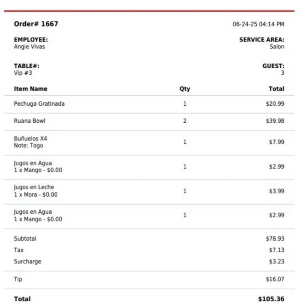 La Ruana - "Receipt from system " - Colombian Near Me - Norcross, Georgia La Ruana - "Receipt from system " - Colombian Near Me - Norcross, Georgia
