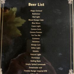 The Bar Association - Menu