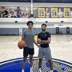 Coach Charleston & Coach Josh at the Warriors practice facility in Oakland 2023.