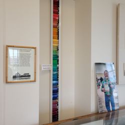 Westport Maritime Museum - Lighters plucked out of the ocean and arranged to make a rainbow pattern.