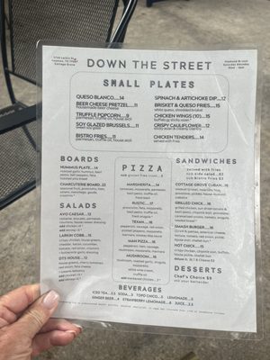 Menu photo 2 Down the Street Houston, TX