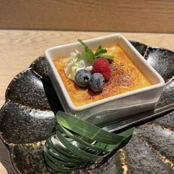 Kuramoto - Creme brulee with white chocolate for dessert - Sushi Bars Near Me - Tustin, California
