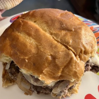 Red Arrow Diner - Half eaten smash burger. - Diners Near Me - Manchester, New Hampshire Red Arrow Diner - Half eaten smash burger. - Diners Near Me - Manchester, New Hampshire