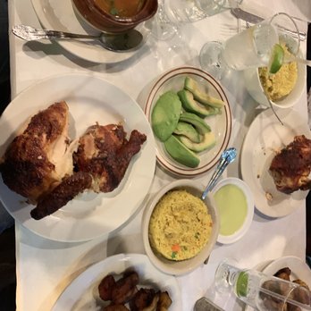 Planet Chicken - half roast chicken, red beans, avocado, yellow rice, and plantains! - Peruvian Near Me - Dunellen, New Jersey