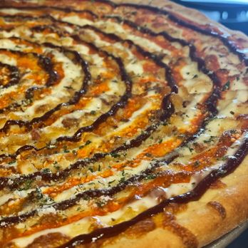 Tonys NY Pizza - A fun flavor bomb, "Vertigo". Chicken, bacon, BBQ Sauce, Buffalo Sauce & Ranch. - Italian Near Me - Naples, Florida
