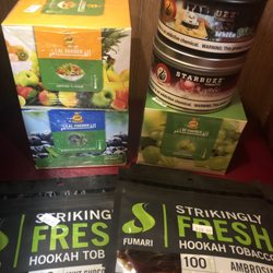 Tobacco EXPO - Few of the large variety of shisha flavors