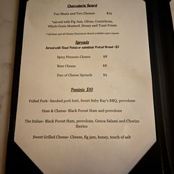 The Earl - Inside left picture of menu