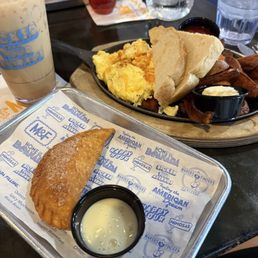 Eggs, Bacon & Potato Skillet; Guava Empanada Eggs, Bacon & Potato Skillet; Guava Empanada