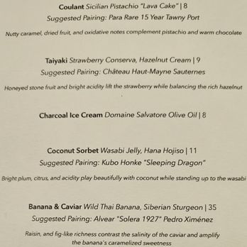 Oru - Dessert Menu 2026 - Sushi Bars Near Me - Houston, Texas