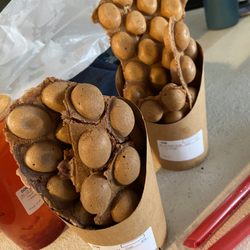 Gong Cha - Left waffle is the chocolate and the right waffle is the Oreo