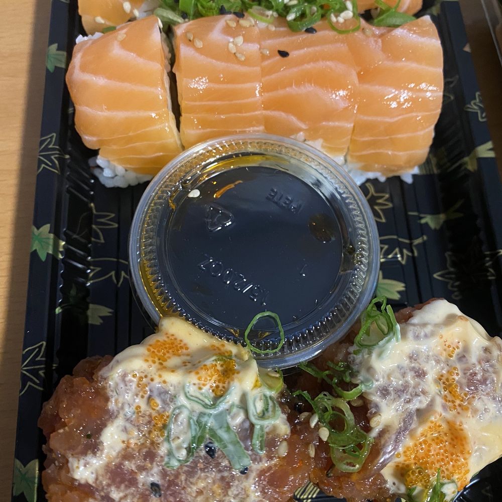 EXO Sushi - Salmon lover roll & Spicy Tuna on Crispy Rice - Japanese Near Me - Anaheim, California EXO Sushi - Salmon lover roll & Spicy Tuna on Crispy Rice - Japanese Near Me - Anaheim, California