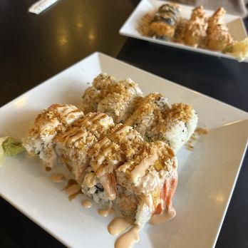 Izakaya Sushi Pub - Crunchy Roll (back), Awesome Roll (front) - Izakaya Near Me - Biloxi, Mississippi Izakaya Sushi Pub - Crunchy Roll (back), Awesome Roll (front) - Izakaya Near Me - Biloxi, Mississippi