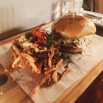 Inspire Restaurant - Salmon Burger with Duck Confit Fries - Asian Fusion Near Me - Markham, Ontario Inspire Restaurant - Salmon Burger with Duck Confit Fries - Asian Fusion Near Me - Markham, Ontario
