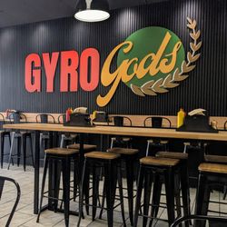 Gyro Gods - Long counter against the wall. I'm not a fan of high-tops, so I was glad there were regular seats, as well.
